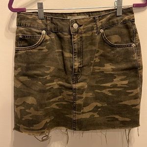 Topshop Camo Jean Skirt
